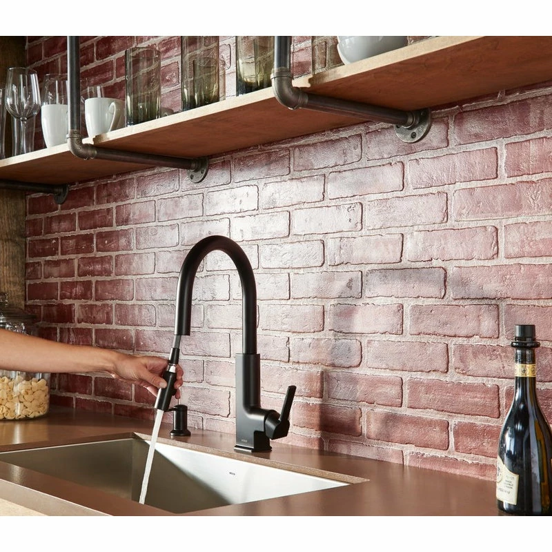 Cheapest 🤩 Moen Sto 1-Handle High Arc Pulldown Kitchen Faucet, Matte Black 🛒 - Image 6