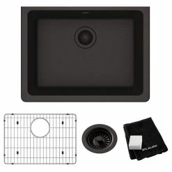 Best deal ๐ Elkay Quartz Classic 24-5/8" Undermount Sink Kit, Black ๐