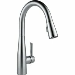 Best deal 💯 Delta Faucet Delta Essa Single Handle Pull-Down Kitchen Faucet, Arctic Stainless, 9113-AR-DST 🎉