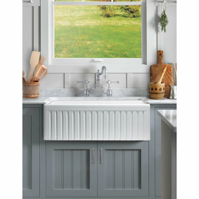 New 👍 Empire Industries Inc. Sutton Place Reversible Farmhouse Single Bowl Kitchen Sink, Grid, Strainer, 30" 😉 - Image 3