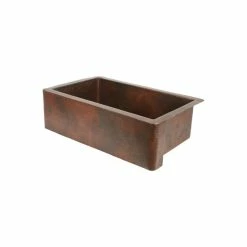 Best Pirce ❤️ 33" Single Well Copper Farmhouse Kitchen Sink By SoLuna, Dark Smoke 🔥
