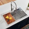 Budget 🤩 Ruvati 33" Workstation Drop-in Stainless Steel Kitchen Sink, RVH8003 🎉