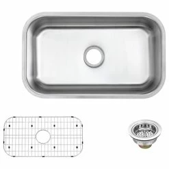 Cheapest π― Magnus 30-1/2" X 18-1/4" Stainless Steel Single Bowl Kitchen Sink With Grid And Drain π