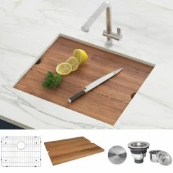 Deals ๐งจ Ruvati 23" Workstation Undermount Stainless Steel Kitchen Sink, RVH8308 ๐