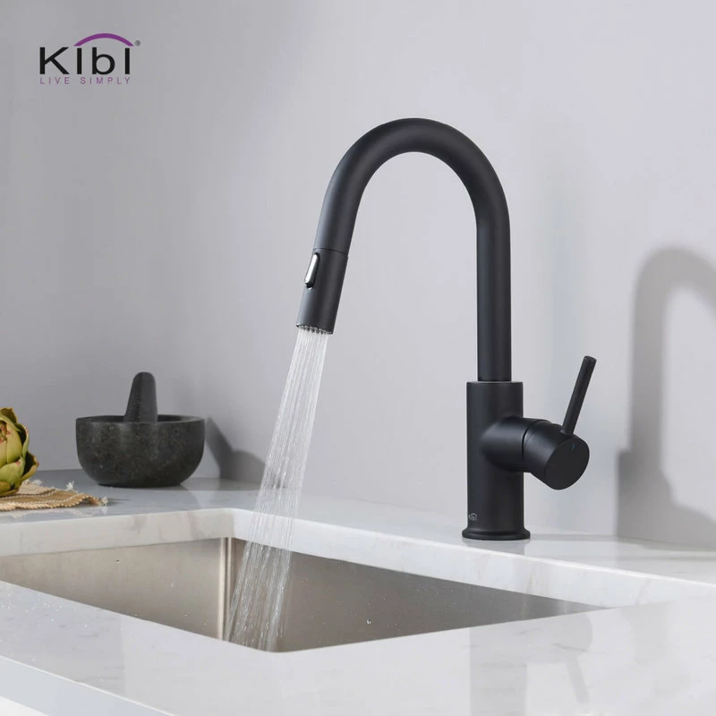 New 🛒 Kibi USA Luxe Single Handle Pull Down Kitchen & Bar Faucet, Matte Black 🛒 - Image 2