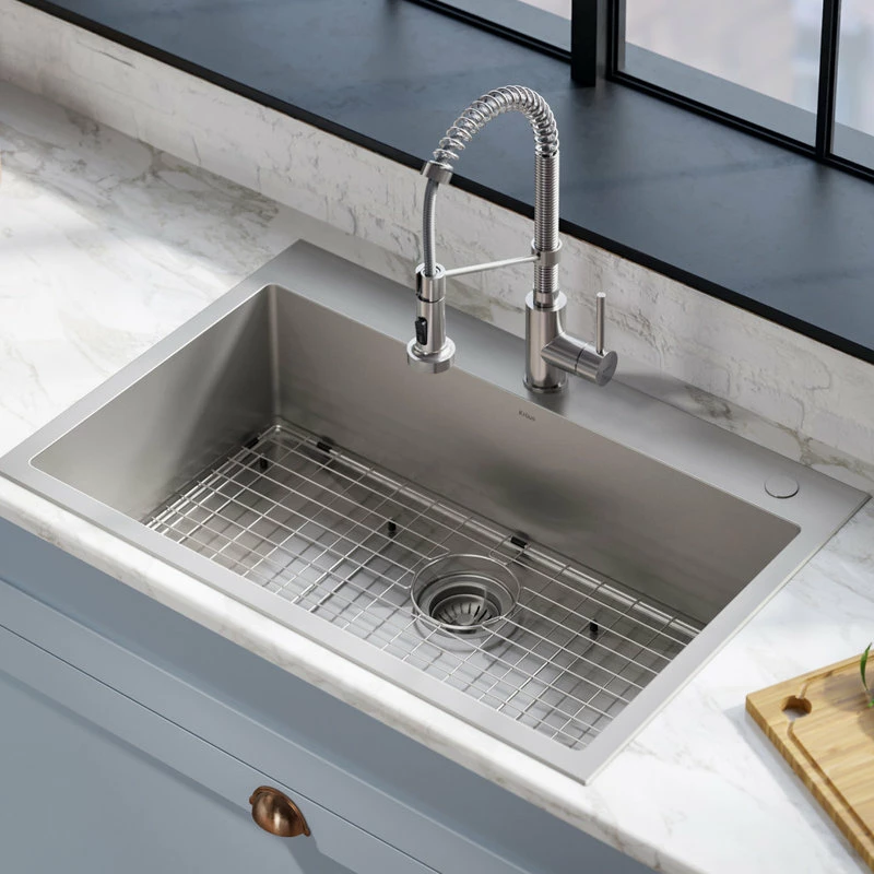 Best reviews of 👍 Kraus USA, Inc. Stark 33" Drop-In Undermount Kitchen Sink, Pulldown Faucet, Stainless Steel ⌛ - Image 3