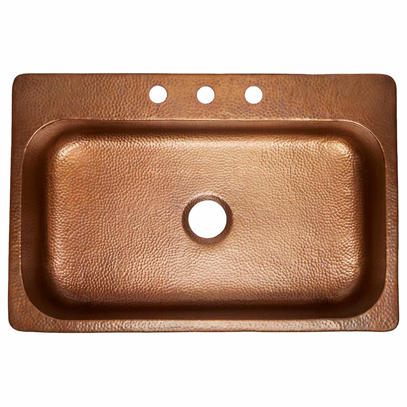 Deals π SINKOLOGY Angelico 33" Drop-in Copper Single Bowl Kitchen Sink, 3 Holes π― - Image 2
