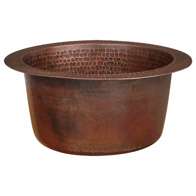 Flash Sale 𧨠Premier Copper Products 10" Round π¨ Hammered Copper Bar Sink With 2" Drain Opening π―