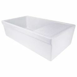 Wholesale 😍 Nantucket Sinks FCFS36-DB Italian Farmhouse Sink With Built-In Drainboard ✔️