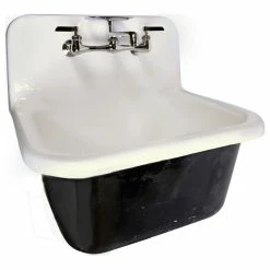 Wholesale 🎁 Nantucket Sinks Cast Iron Wall-Mount Utility Sink Set With Drain And Faucet 😍