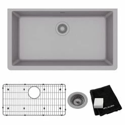 Best Pirce 🧨 Elkay Quartz Classic Undermount Sink Kit, Greystone 🎉