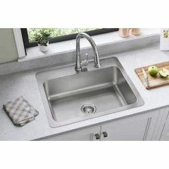 Best Pirce 🤩 Elkay DSESR127221 Dayton Stainless Steel 27" X 22" X 8", Dual Mount Sink, 1 Hole 👏
