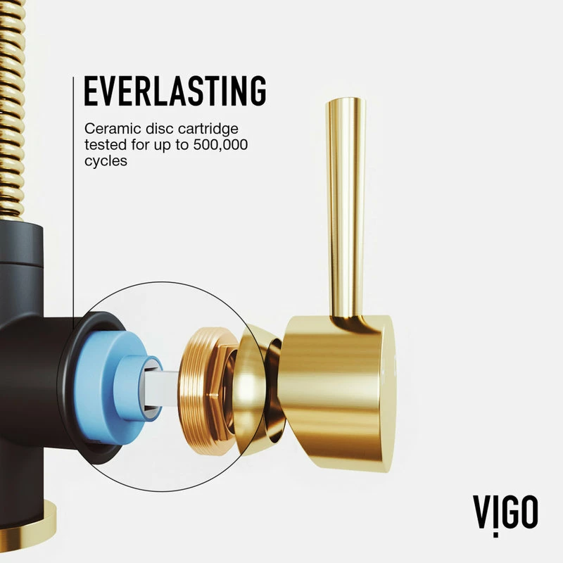 Promo 🔥 VIGO Edison Pull Down Kitchen Faucet, Matte Gold/Matte Black, Without Extras ⌛ - Image 10