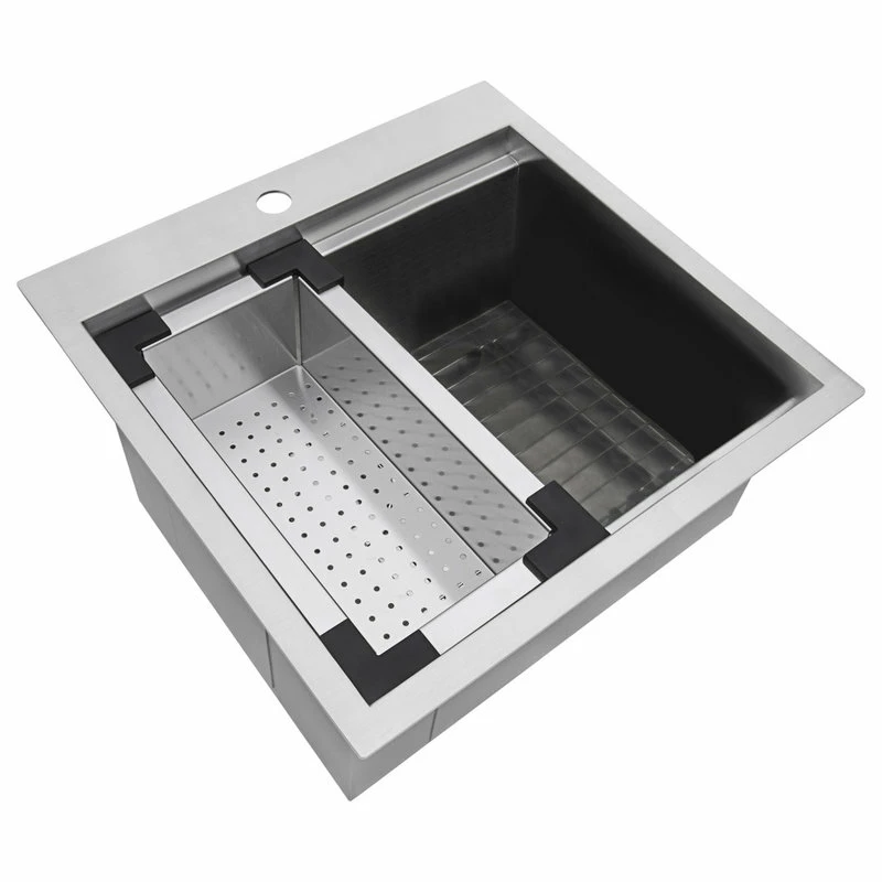 Promo 😀 Ruvati 21-inch RV Workstation Drop-in Sink 16 Gauge Stainless Steel - RVH8221 👏 - Image 11