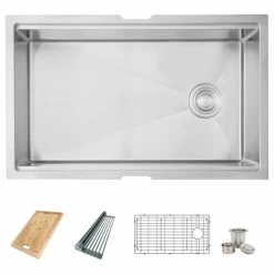 Deals ๐ Azuni 30"L X 19"L Single Bowl Undermount 16G Reversible Workstation Kitchen Sink โญ