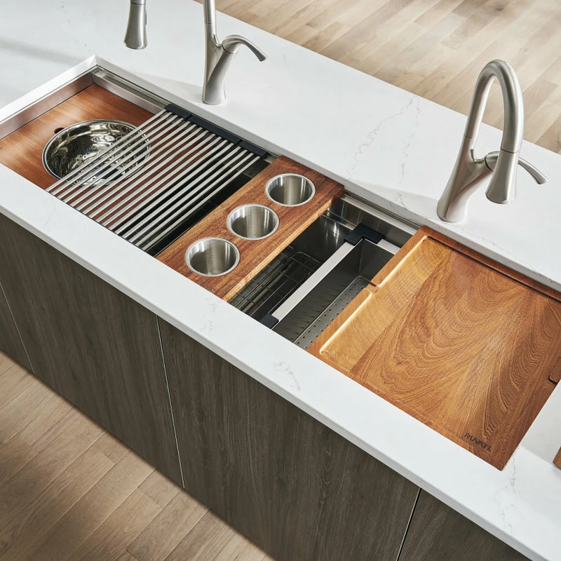 New 😍 Ruvati 45" Workstation Kitchen Sink Undermount Stainless Steel, RVH8333 💯