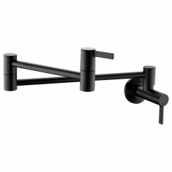 Deals 🌟 Luxier KTS17-T Single Hole Wall Mount Kitchen Pot Filler, Matte Black 🥰