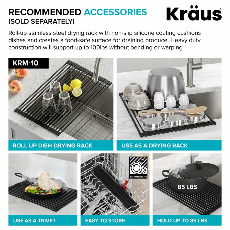 Outlet ❤️ Kraus USA, Inc. Dex 33" Undermount Stainless Steel 1-Bowl 16 Gauge Kitchen Sink 🧨 - Image 14