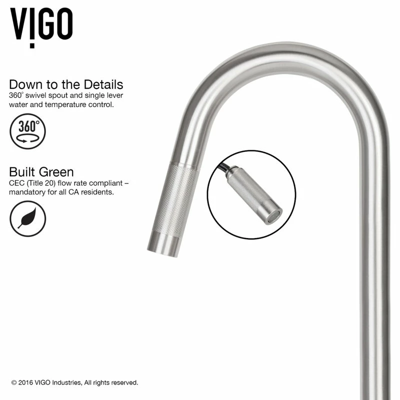 Discount 👏 VIGO Gramercy Pull Down Kitchen Faucet, Stainless Steel ⭐ - Image 8