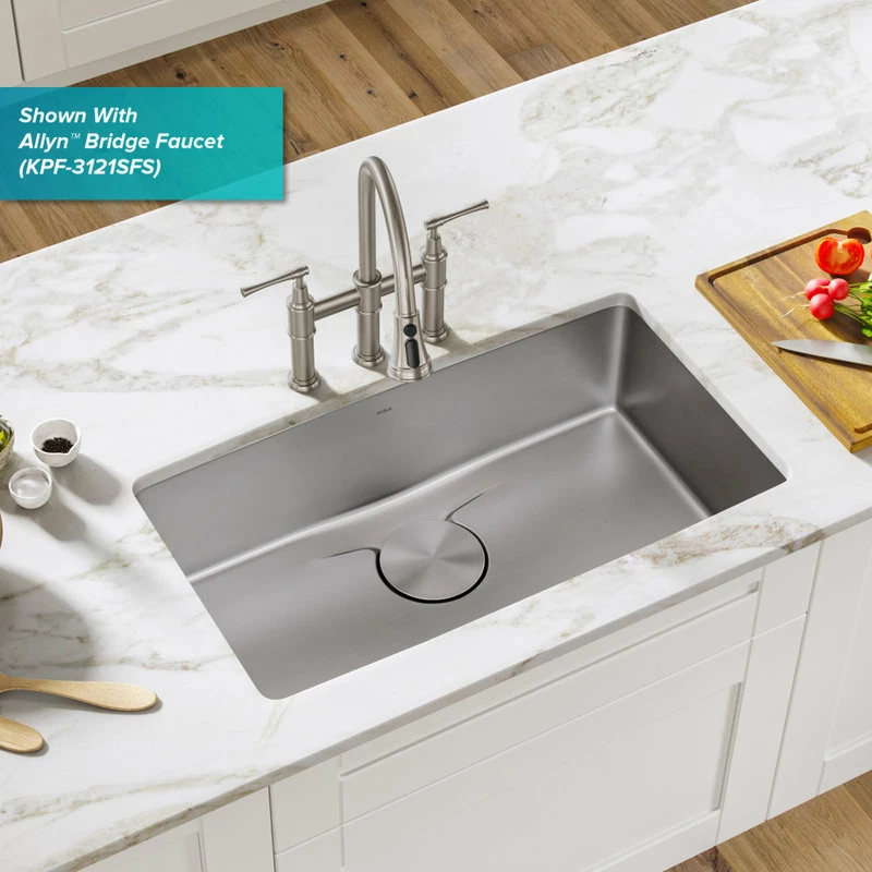 Outlet ❤️ Kraus USA, Inc. Dex 33" Undermount Stainless Steel 1-Bowl 16 Gauge Kitchen Sink 🧨 - Image 4
