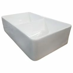 Cheap ⌛ Hardware Supply Source 32" White Fireclay Farmhouse Kitchen Sink 🎁