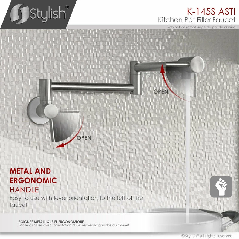 Deals ✔️ STYLISH Stainless Steel Wall Mount Pot Filler Folding Stretchable ⭐ - Image 7