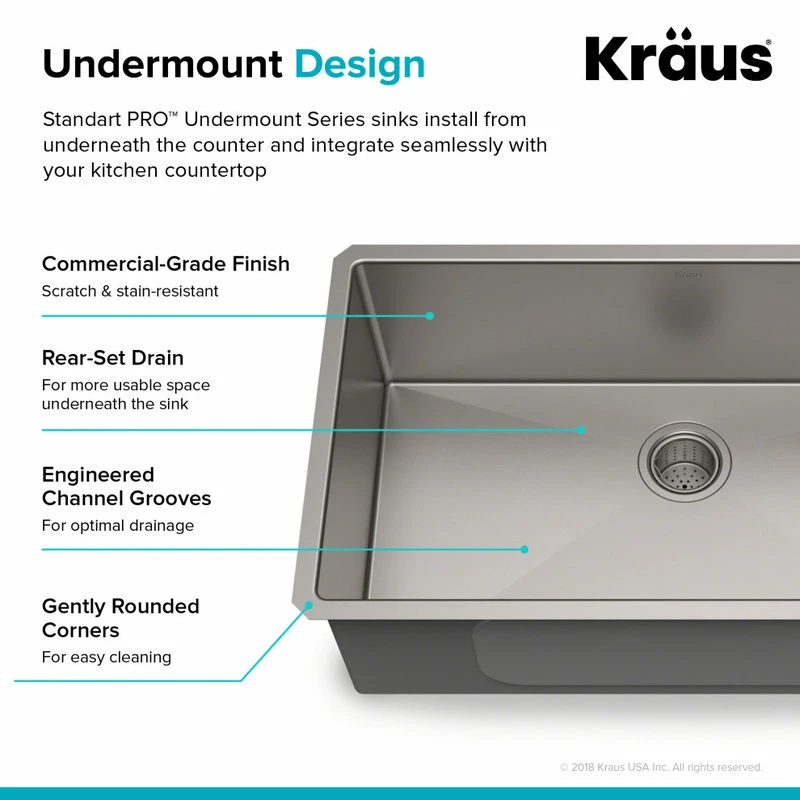 Cheap 🌟 Kraus USA, Inc. Standart PRO 32" Undermount Stainless Steel 1-Bowl 16 Gauge Kitchen Sink 😀 - Image 7