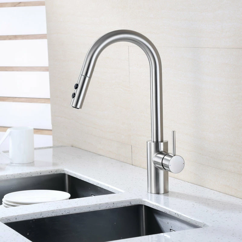 Buy ๐งจ Luxier KTS21-T Single-Handle Pull-Down Sprayer Kitchen Faucet, Brushed Nickel ๐ - Image 6