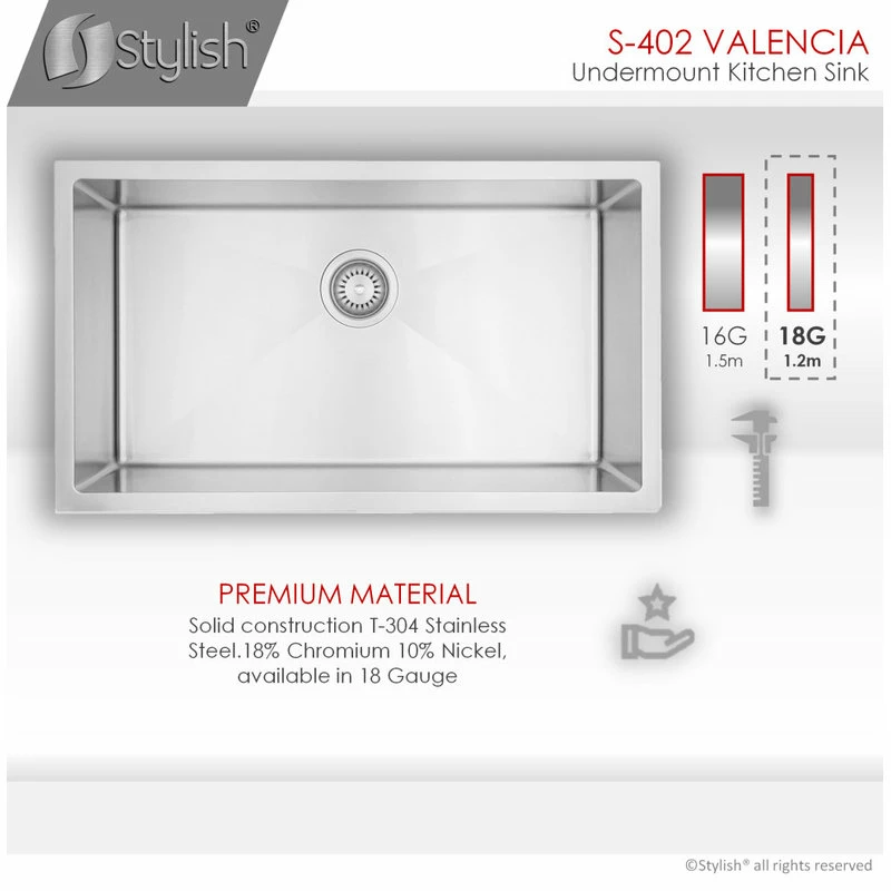 Deals ๐ฏ Stylish 31"L X 18"W Stainless Steel Single Basin Undermount Kitchen Sink With Strainer ๐ - Image 7