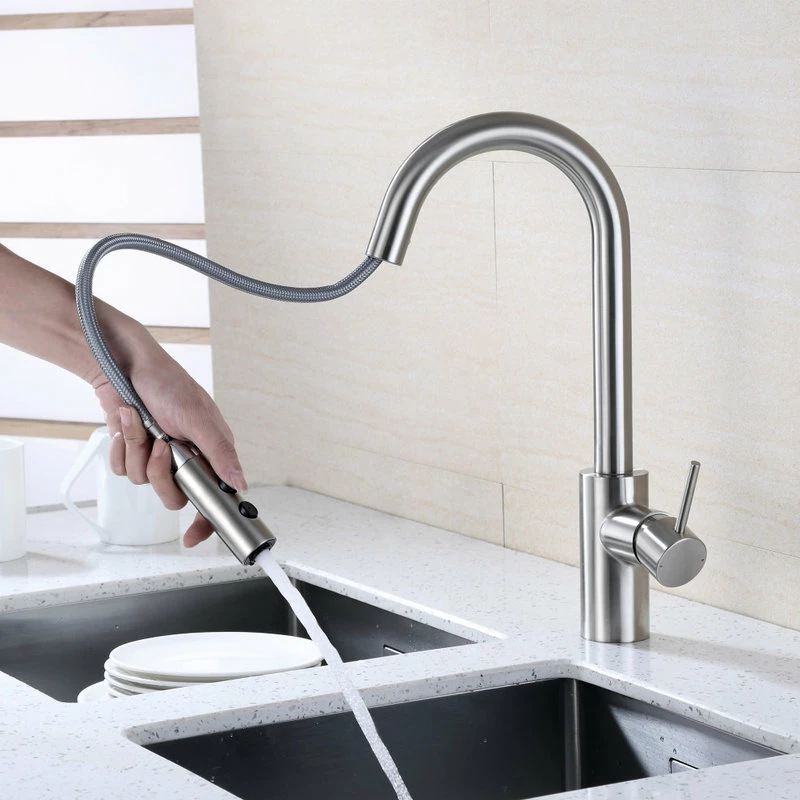 Buy ๐งจ Luxier KTS21-T Single-Handle Pull-Down Sprayer Kitchen Faucet, Brushed Nickel ๐ - Image 10