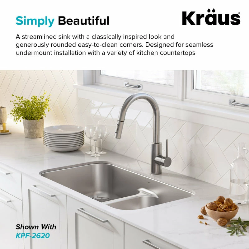 Best reviews of ⌛ Kraus USA, Inc. Premier 32" Undermount Stainless Steel 2-Bowl 16 Gauge Kitchen Sink 50/50 Split ✔️ - Image 9