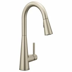Outlet ❤️ Moen Sleek 1-Handle High Arc Pulldown Kitchen Faucet, Spot Resist Stainless ⌛