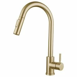Top 10 ๐งจ Homary Touch Kitchen Faucet Stainless Steel Pull Out Spray Single Handle, Brushed Gold โค๏ธ