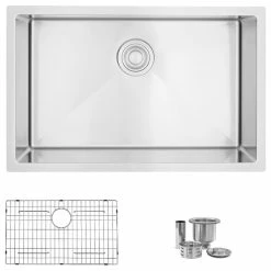 New 👏 Stylish 28"x18" Stainless Steel Single Bowl Dualmount Kitchen Sink ⌛