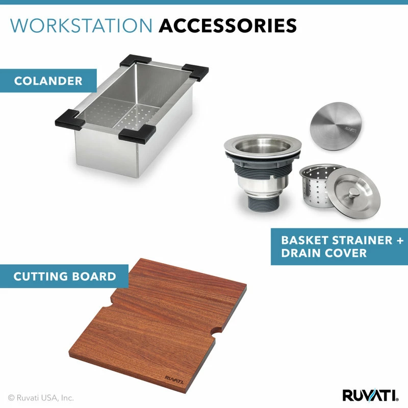 Promo 😀 Ruvati 21-inch RV Workstation Drop-in Sink 16 Gauge Stainless Steel - RVH8221 👏 - Image 6