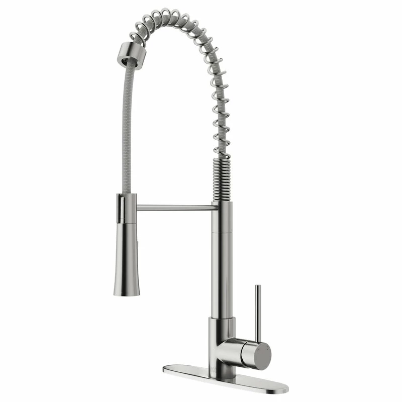 Best Sale 🎉 VIGO Laurelton Pull-Down Kitchen Faucet With Deck Plate, Stainless Steel 🌟