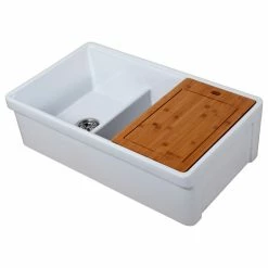 Deals 😍 Empire Industries Inc. Tosca Reversible Farmhouse 60/40 Double Sink, Cutting-Board, Grid, Strainer, 33" 🤩