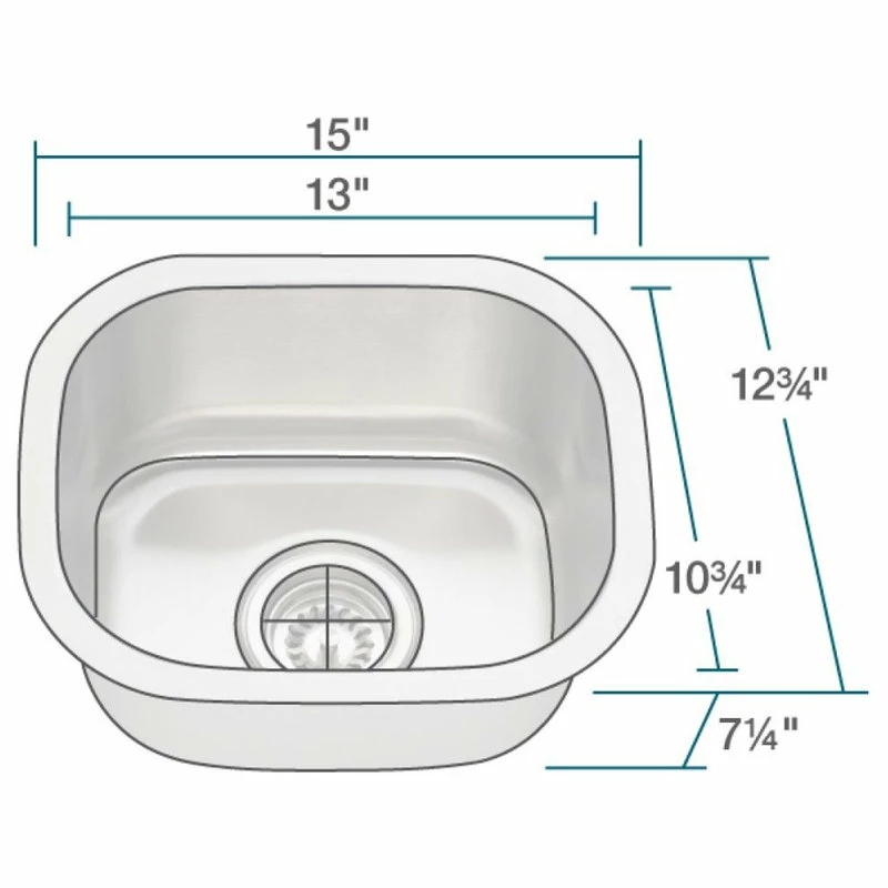 Brand new ✔️ Rene R1-1012 Stainless Steel Bar Sink, 18-Gauge 🔔 - Image 5