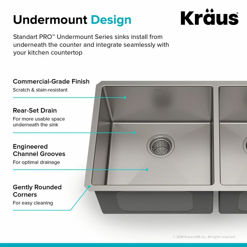 Outlet 💯 Kraus USA, Inc. Standart PRO 33" Undermount Stainless Steel Kitchen Sink, Garbage Disposal 🔥 - Image 5