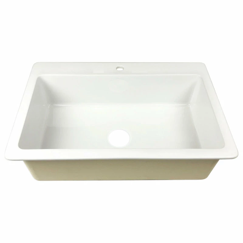 Discount 🛒 SINKOLOGY Jackson 33" Drop-in Fireclay Single Bowl Kitchen Sink In Crisp White, 1 Hole 😀 - Image 2