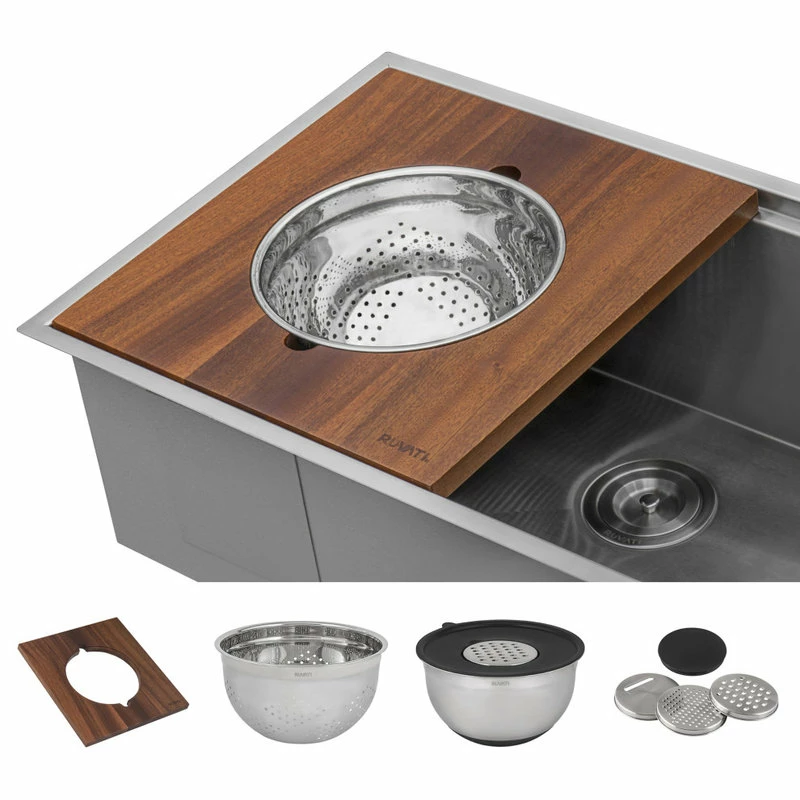 New 😍 Ruvati 45" Workstation Kitchen Sink Undermount Stainless Steel, RVH8333 💯 - Image 9