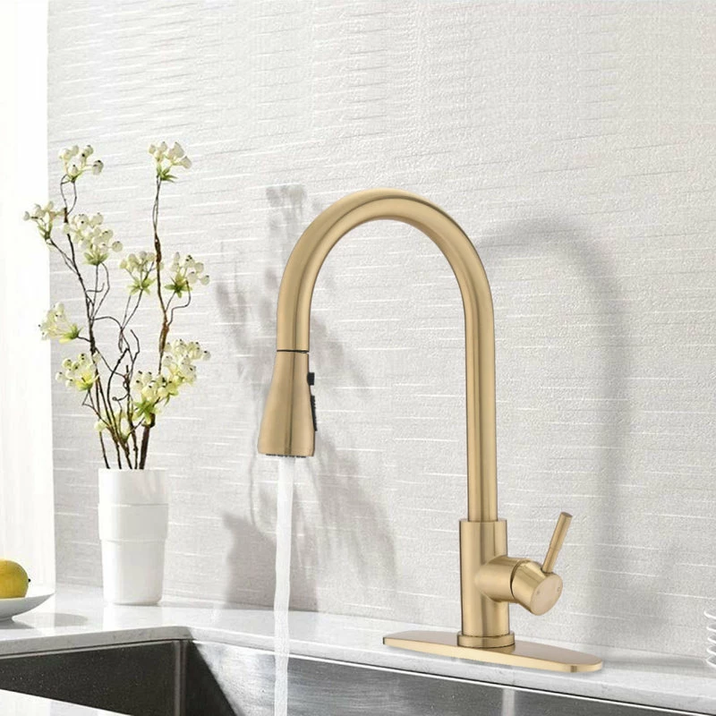 Coupon ✨ Maxwell Bathroom & Kitchen Inc Pull Down Single Handle Kitchen Faucet, Brushed Gold 🤩 - Image 3