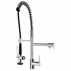 Best reviews of 🎁 Homary Pre-rinse Spring Spout Kitchen Sink Faucet With Deck Plate, Chrome 🌟