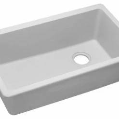 Discount 😍 Elkay, Kitchen Sink, White, 18.75"x33"x9.5" ✨