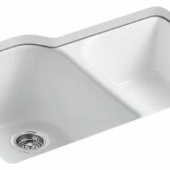 Brand new 👏 Kohler Executive Chef Double-Bowl Kitchen Sink W/ 4 Oversize Holes, White 🌟