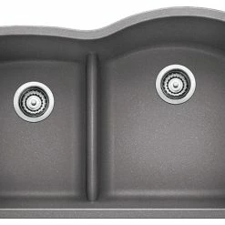 Best deal ✔️ Blanco Diamond Metallic Gray, Double-Bowl Sink 32"x20" Silgranit 🔥