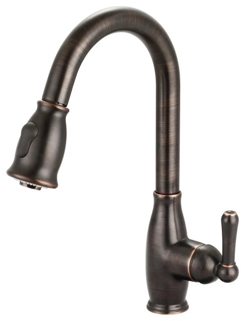 Best Pirce 😀 Olympia Faucets, Inc. Accent Single Handle Pull-Down Kitchen Faucet, Moroccan Bronze 😉