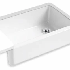 Outlet 🌟 Kohler Whitehaven 32-11/16" X 21-9/16" X 9-5/8" Sink W/ Tall Apron, White 😍