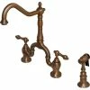 Cheapest ❤️ Kingston Brass KS775ALBSAC Country Kitchen Bridge Faucet With Brass Sprayer, Antique Copper ✨