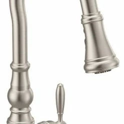 Best Pirce 🔥 Moen Weymouth Shepherd's Hook Pulldown Kitchen Faucet+Wand With Power Boost, Spo 😉